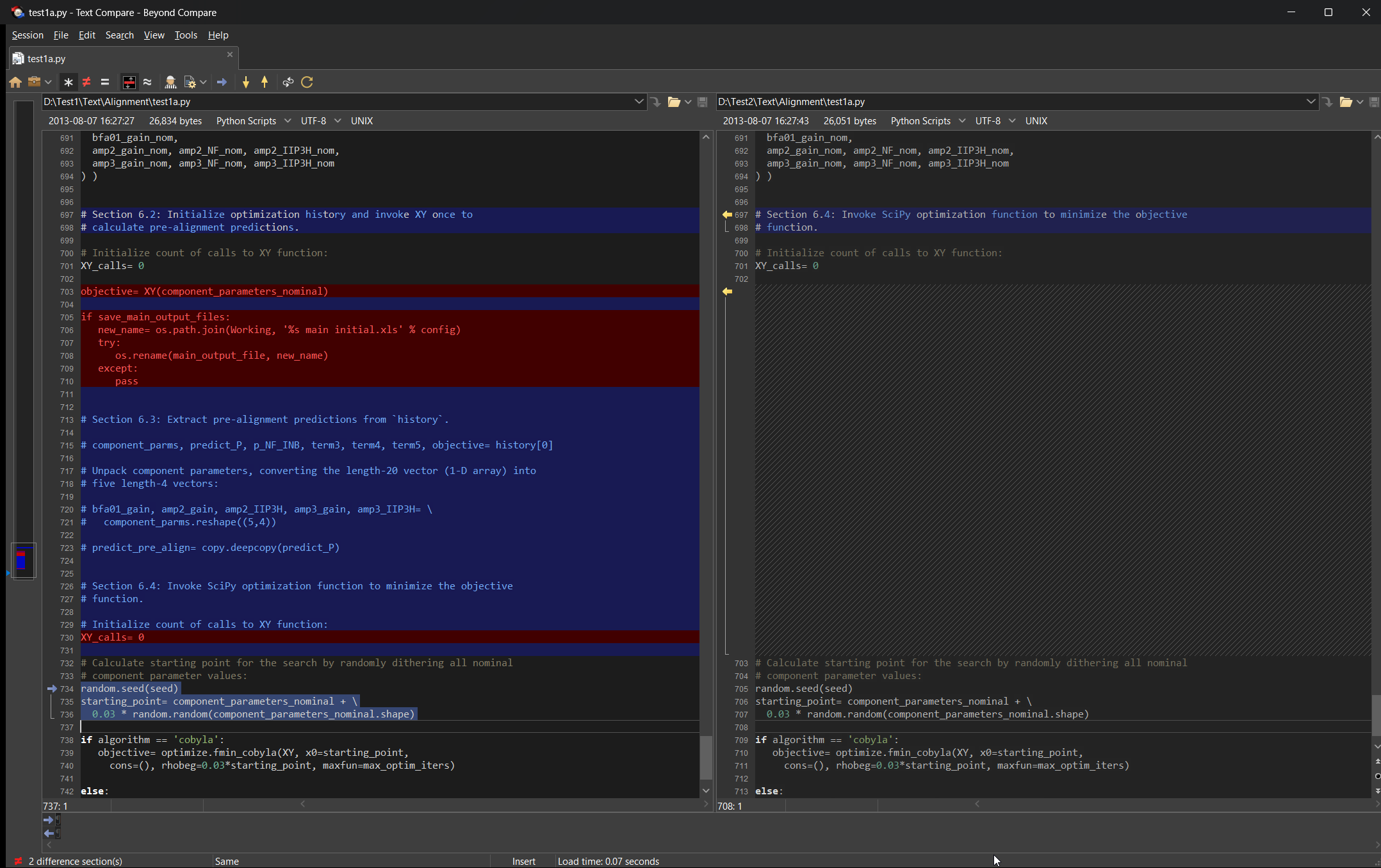 Text Compare - Dark Theme