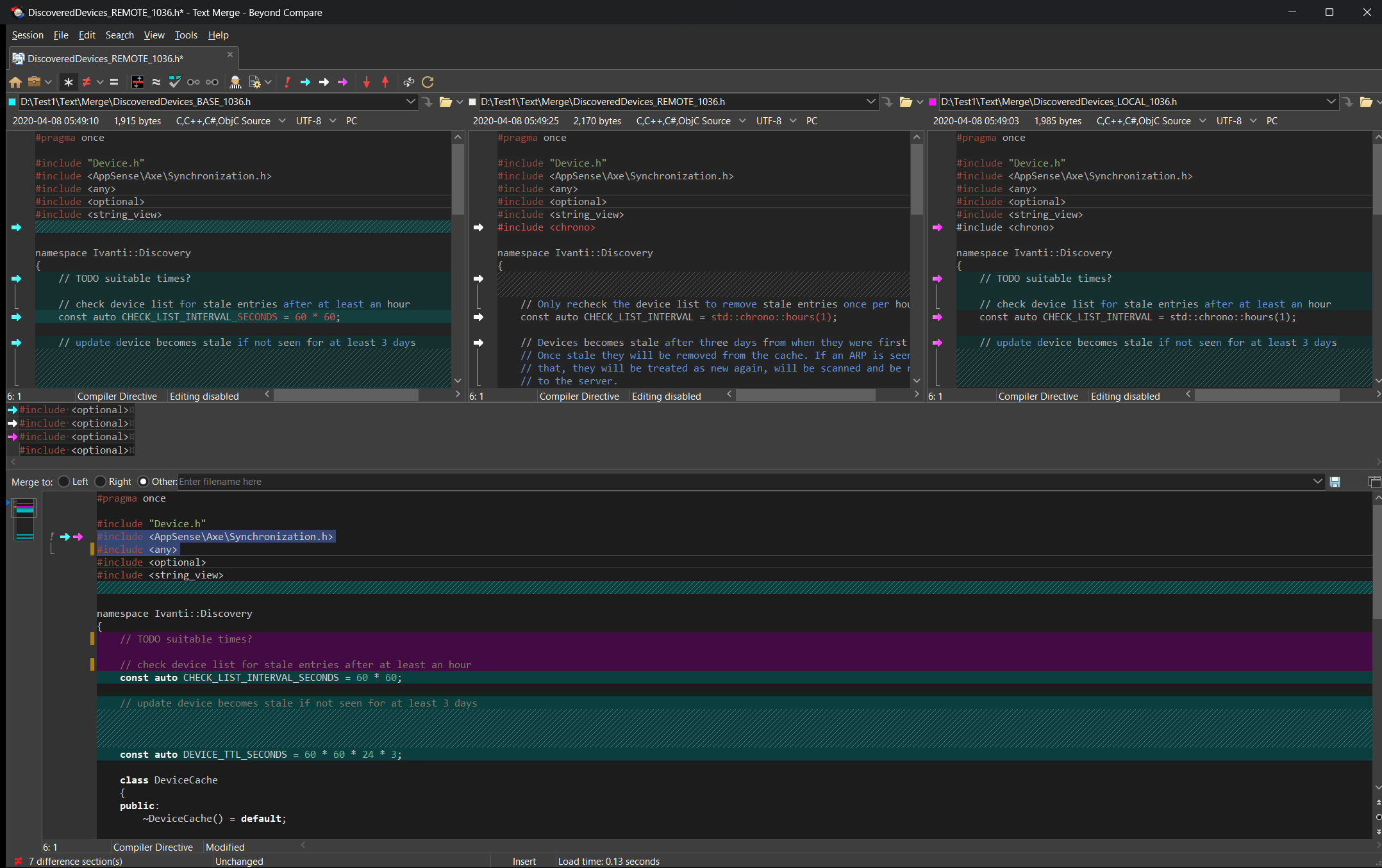 Text Merge - Dark Theme
