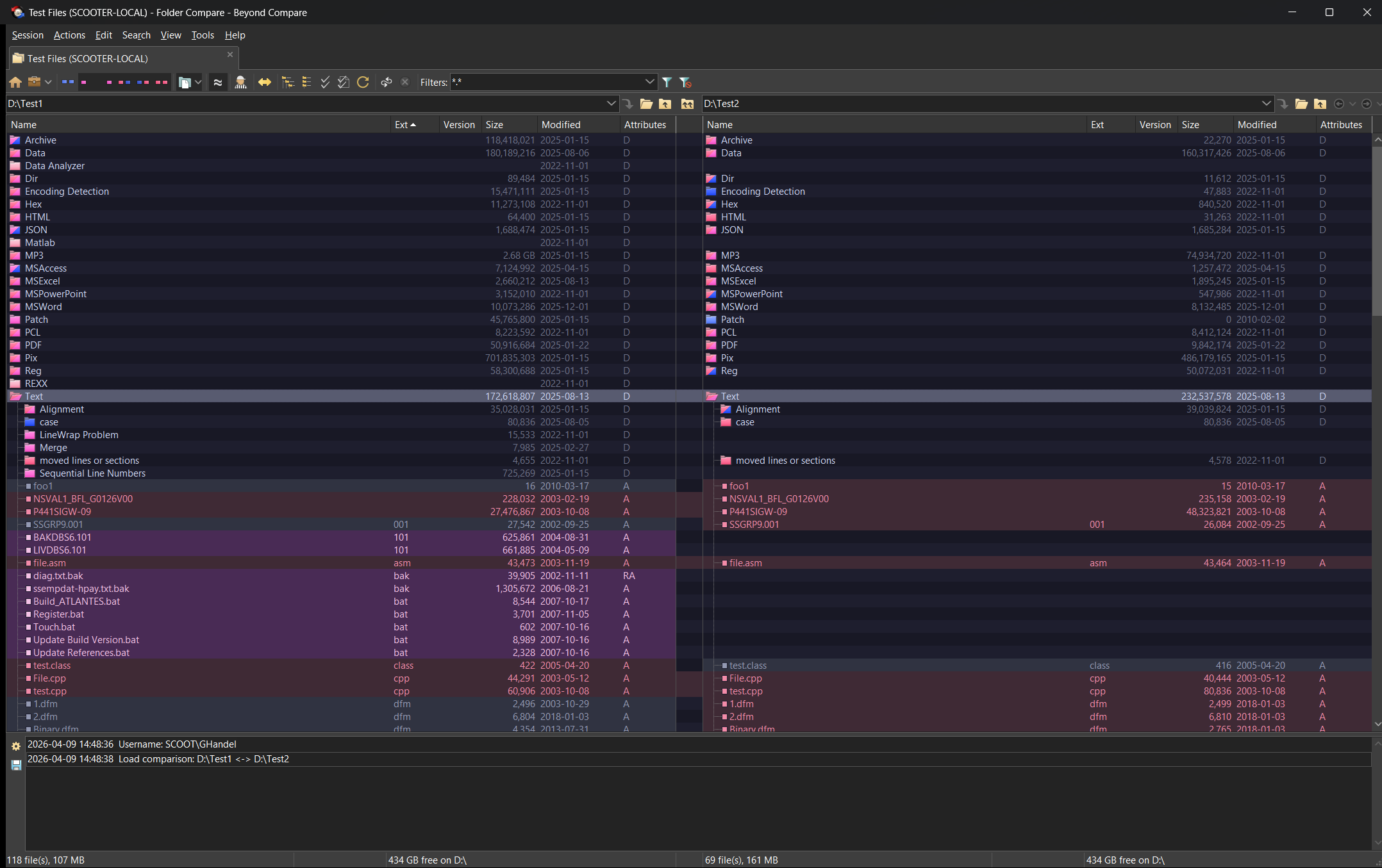 Folder Compare - Dark Theme