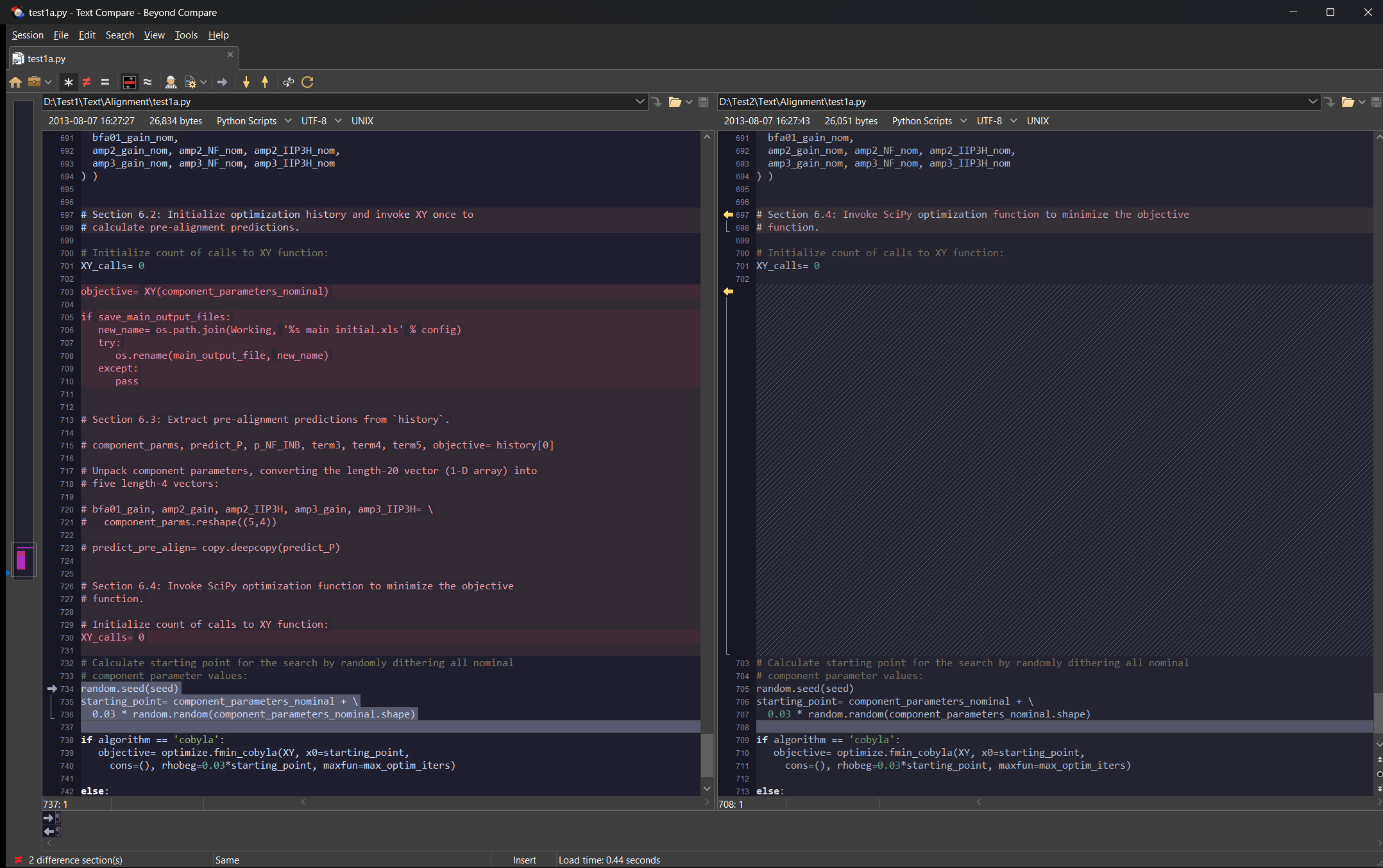 Text Compare - Dark Theme