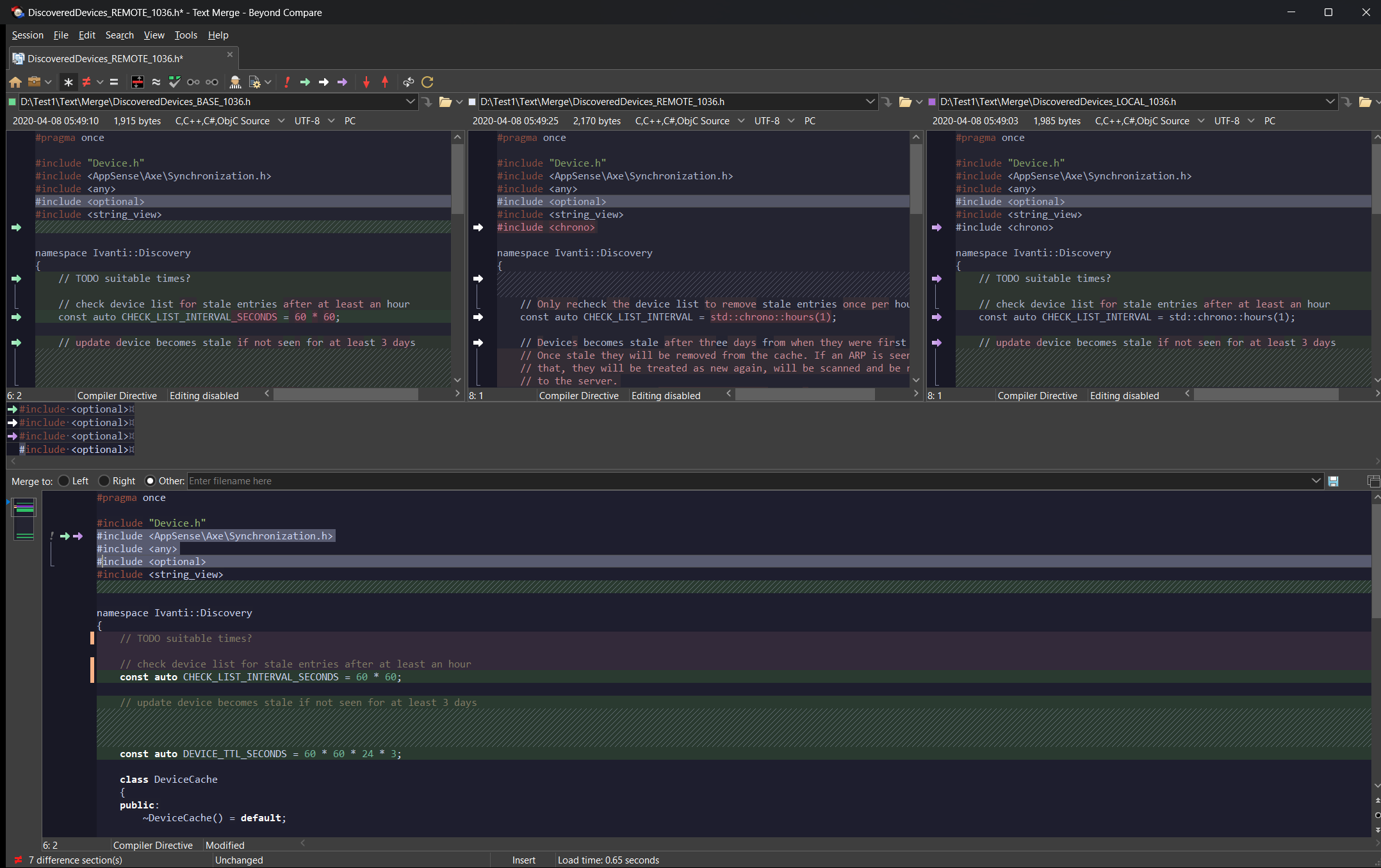 Text Merge - Dark Theme