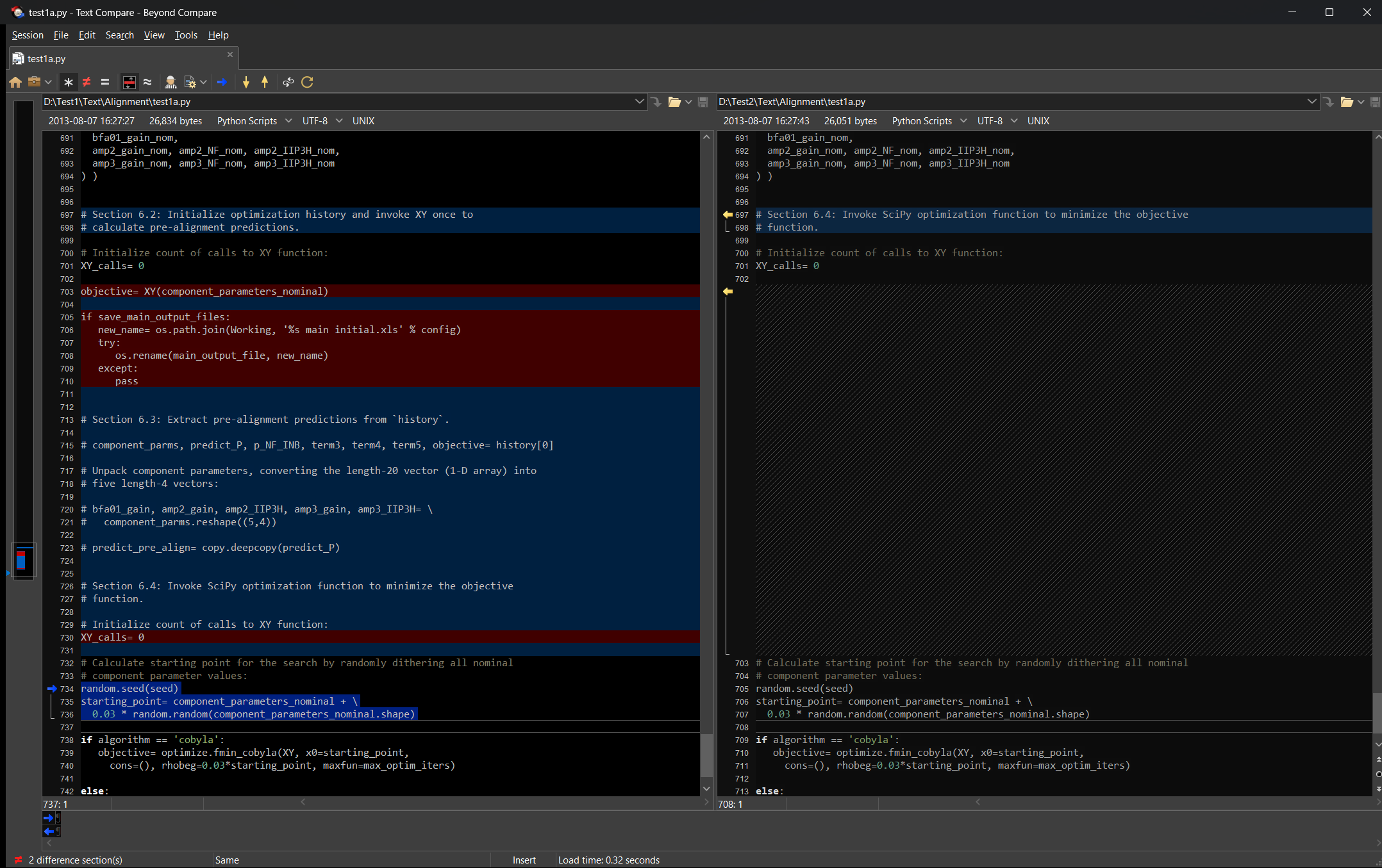 Text Compare - Dark Theme