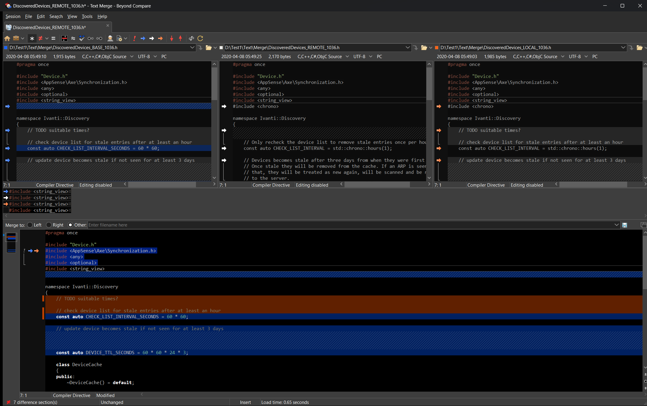 Text Merge - Dark Theme