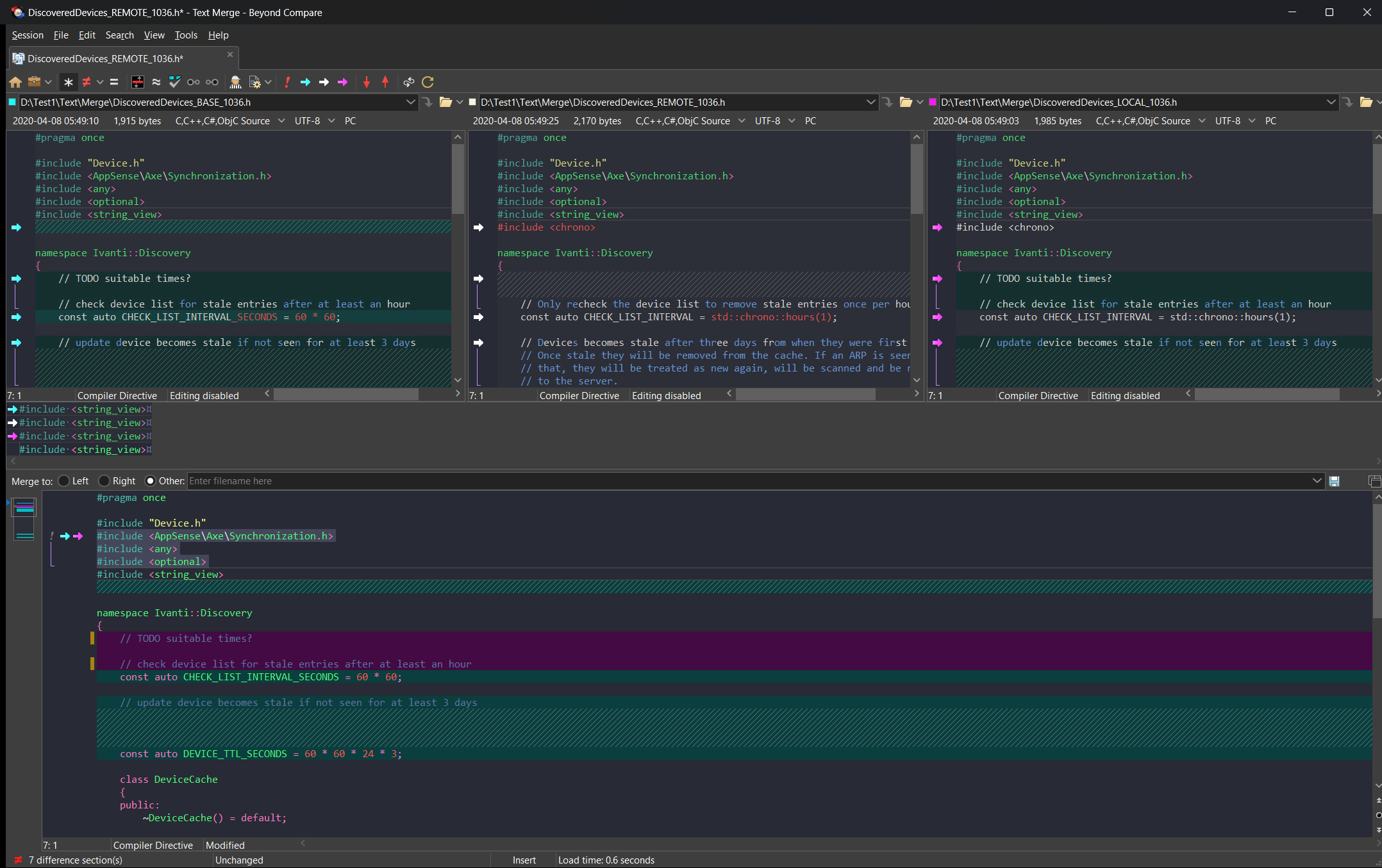 Text Merge - Dark Theme