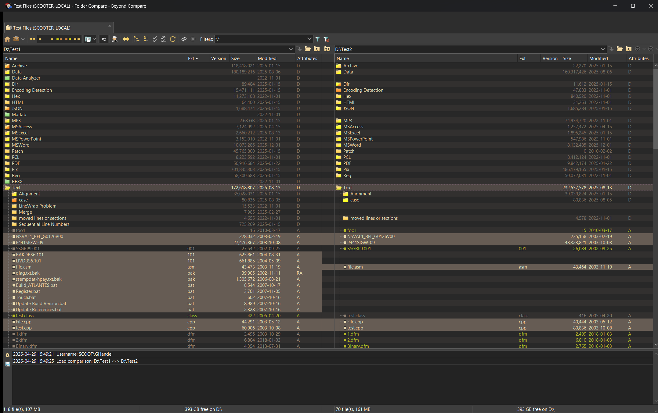 Folder Compare - Dark Theme