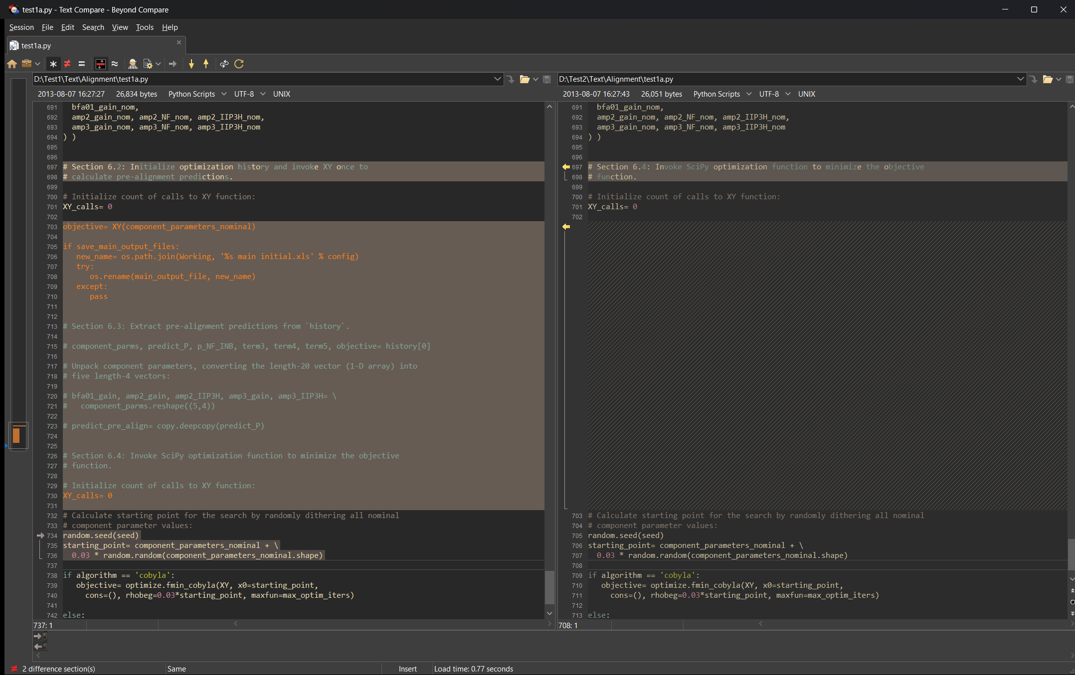 Text Compare - Dark Theme