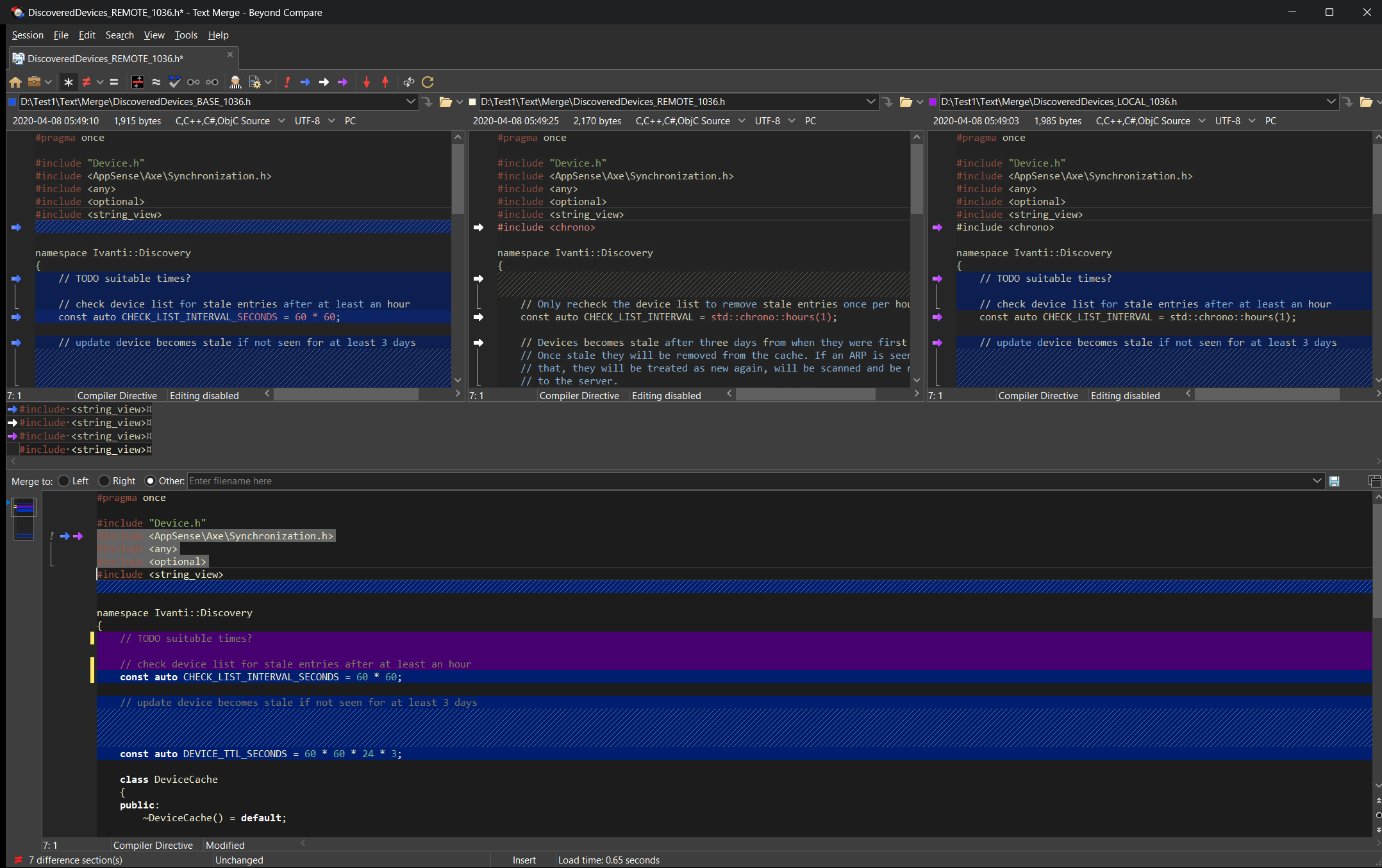 Text Merge - Dark Theme