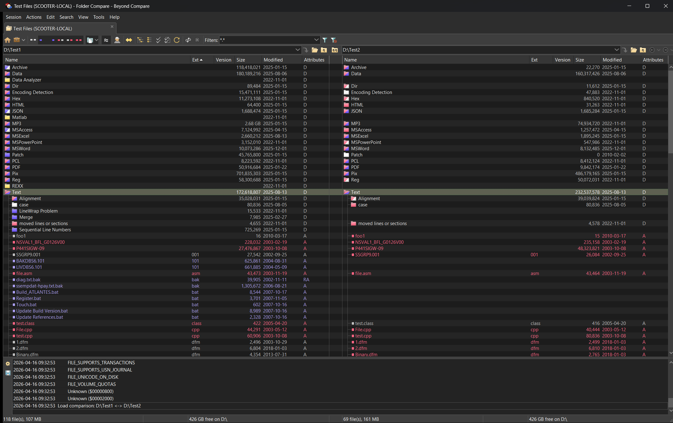 Folder Compare - Dark Theme