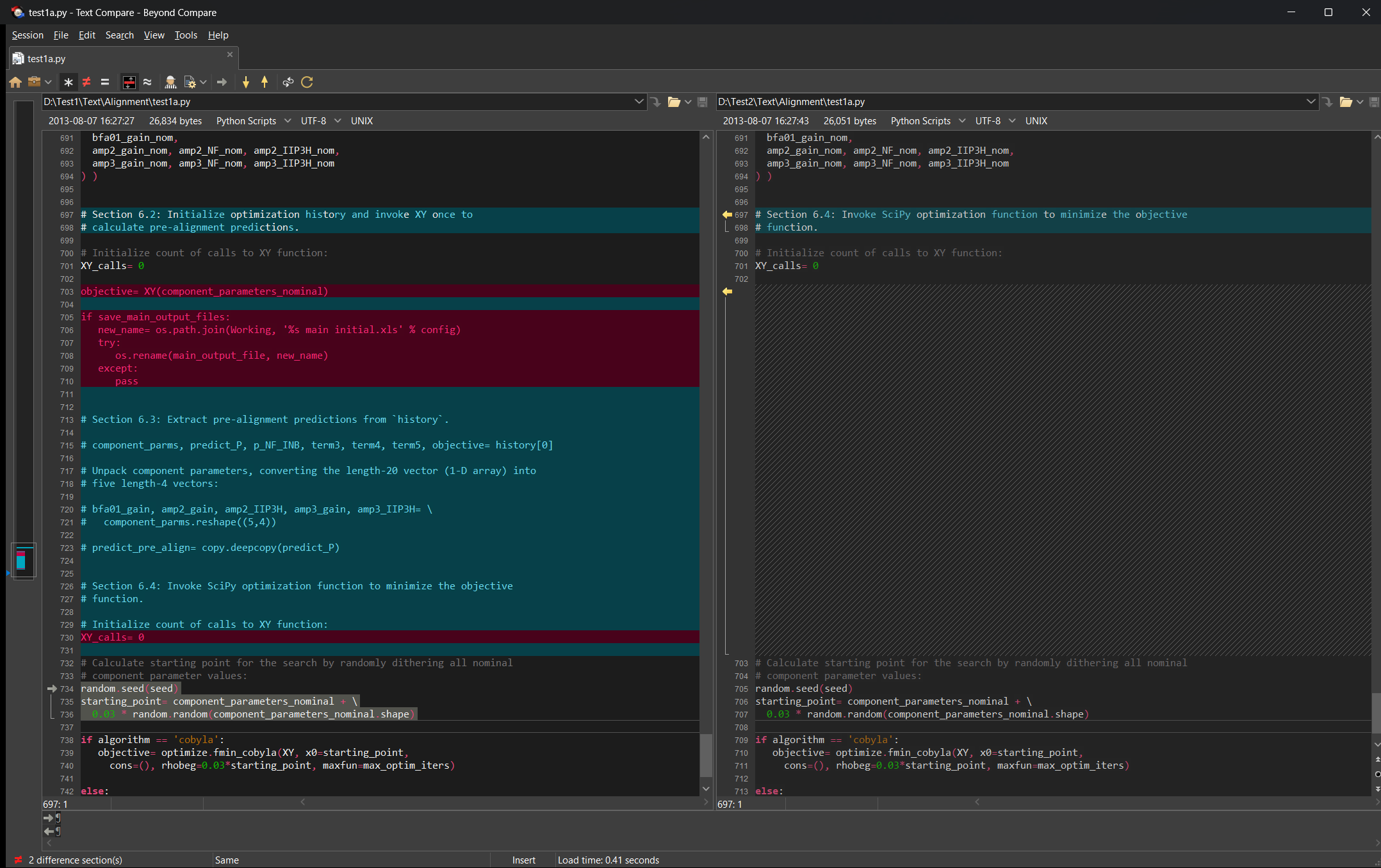 Text Compare - Dark Theme