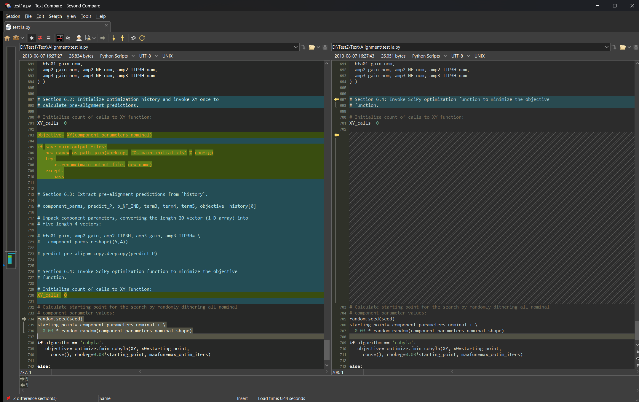Text Compare - Dark Theme