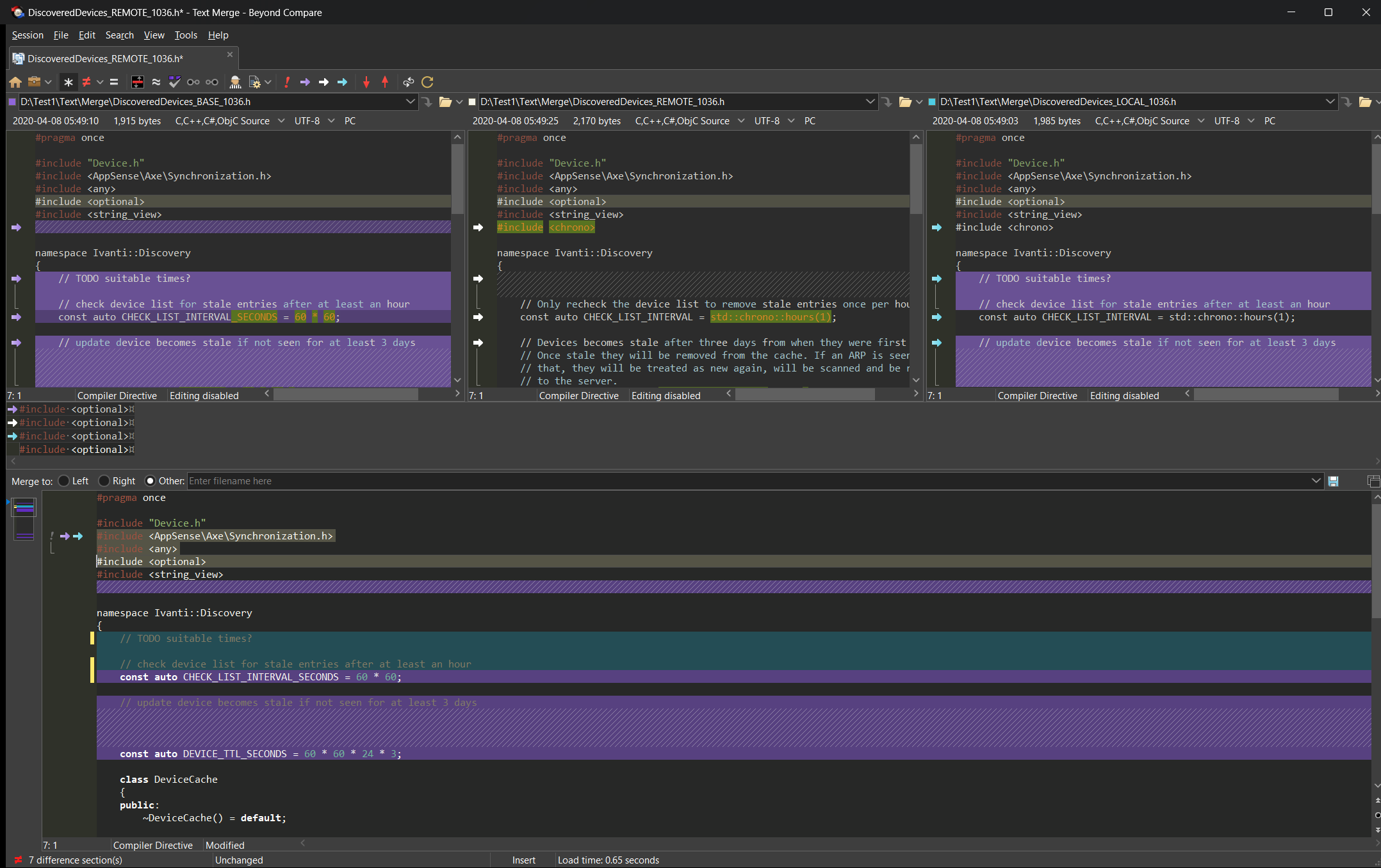 Text Merge - Dark Theme