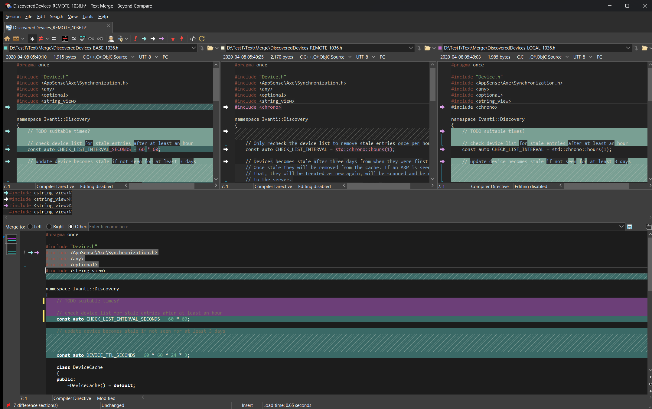 Text Merge - Dark Theme